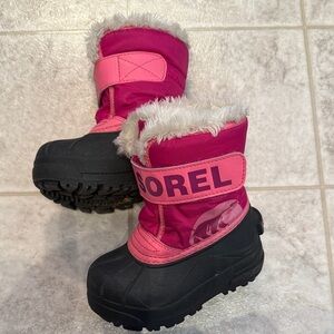 Sorel Toddler Snow Commander Boots - Tropic Pink and Deep Blush